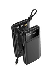 Resim 10000 Mah Powerbank Hızlı Şarj Led Göstergeli Taşınabilir Askılı Şarj Cihazı Usb Type-c Siyah 