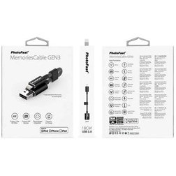 Resim PhotoFast MemoriesCable GEN3 32GB USB 3.0 Şarj Kablolu Siyah Flash Bellek 