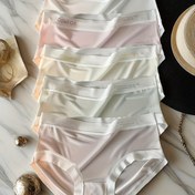 Resim 5 adet Kadın Dikişsiz Orta Yükseltilmiş İç Çamaşırı - Nefes Alabilir ve Rahat, Hafif Pastel Renkler ile Zarif "KONFOR" Yazısı, Günlük Giyim İçin Mükemmel 