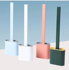 Resim Duvara Monte Edilebilir Kapaklı Askılı Klozet Yumuşak Silikon Başlıklı Tuvalet Fırçası Seti 4741 Açık Gri - Antrasit 