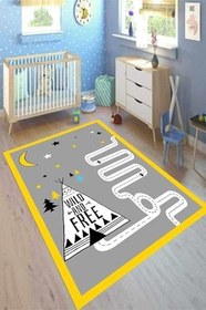 Resim Westa Kaymaz Tabanlı Yıkanabilir Antibakteriyel Dijital Baskı Çocuk Halısı, CK-10175A-WST-120X350 
