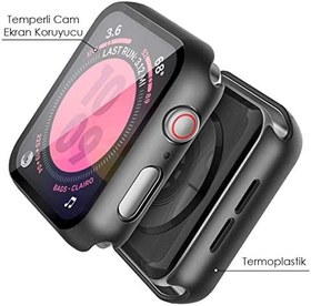 Resim Microsonic Apple Watch Series 4 44mm için Kılıf Matte Premium Slim WatchBand Kırmızı [Watch Series 4 44mm ile Uyumlu Kılıf - Kırmızı] 