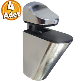 Resim Pelikan Ayarlanabilir Etajer Cam Tutucu Ahşap Raf Tutucu Cam Etejeri Metal Vidalı Krom (4 ADET) 