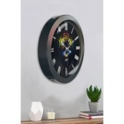 Resim Bahat Salon Ofis Duvar Saati Gri Metal Çerçeve 36 cm 