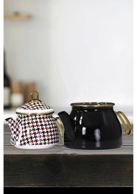 Resim Pr Home Forte Black Gold Model Emaye Çaydanlık Siyah 