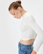 Resim Dik Yaka Fitilli Body Uzun Kollu Slim Fit Pamuklu 