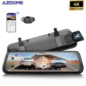 Resim Azdome AR09 4K 2 Kanallı 9.6" Ekran Tam Ayna Dokunmatik Araç Kamerası 
