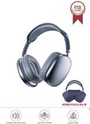 Resim Torima P9 Pro Max Mavi Kablosuz 5.0 Mikrofonlu Sd Kart Girişli Aux Kablolu Bluetooth Kulaklık 