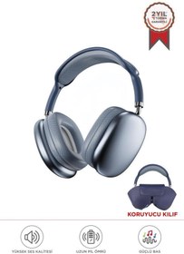 Resim Torima P9 Pro Max Mavi Kablosuz 5.0 Mikrofonlu Sd Kart Girişli Aux Kablolu Bluetooth Kulaklık 
