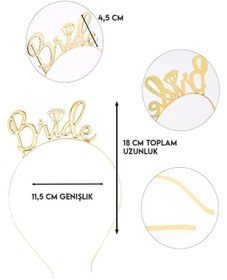 Resim Bride To Be 2li Taç Ve Kuşak Set Bekarlığa Veda Partisi Gold Altın Tüm Yaşlar 