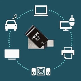 Resim 64GB Otg Dual Drive Type-C ve USB Flash Bellek 
