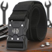 Resim 1 Adet Unisex Ayarlanabilir Spor Kemer - Nefes Alabilen Kanvas, Hızlı Çıkartmalı Toka, Koşu, Antrenman ve Açık Hava Aktiviteleri İçin Rahat & Dayanıklı - Siyah, Gri, Erkekler ve Kadınlar için İdeal Hediye, Şık Tasarım, Güvenli Uyumlu 