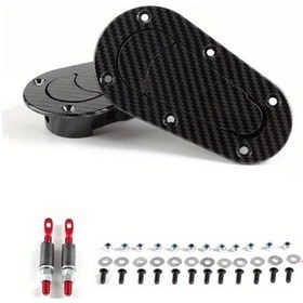 Resim Chuangyinshop Without Secure Mechanism Racing Hood Pin Kit Karbon Fiber Evrensel Motor Kapagi Kilidi Kilit Seti Anahtarla Siyah Araç Aksesuarları 