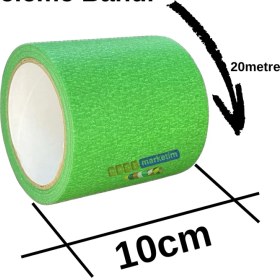 Resim Maskeleme Kağıt Bant Geniş Taban Bandı 100MMX20MT Yeşil 