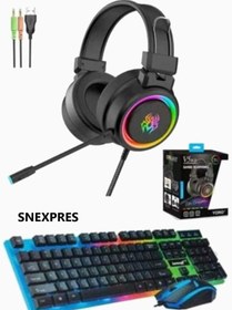 Resim 3in1 Rgb Klavye Mause Razer Pad Esport Oyuncu Gaming Oyuncu Set 