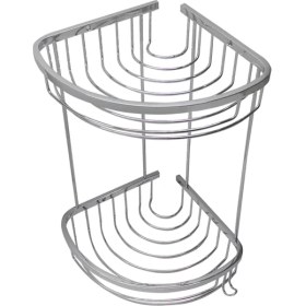 Resim Neta Banyo İkili Metal Oval Köşe Banyo Rafı / Krom 