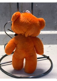 Resim Sevimli Ayıcık Peluş Oyuncak Anahtarlık Uyku Arkadaşı Hediyelik 12 Cm Turuncu 