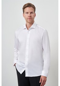 Resim Erkek Beyaz Pamuk Trend Slim Fit Dar Kesim Non Iron Gömlek 25mc004035600 Beyaz Beyaz 