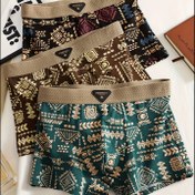 Resim Moda Ultra-Soft Serisi - 3 adet Erkek Graffiti Orta Yükselen Elastik Kutulu Şort - Rahat Nefes Alabilen Hızlı Kuruyan Baskılı İç Çamaşırı Seti 