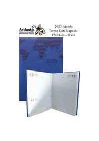 Resim 2025 Ajanda Ciltli Termo Kapak 1 Adet 17x24 Cm Ajanda 2025 Çizgili Ajanda Günlük Planlayıcı Termo Kapak 7000 Ofis Okul Mavi 