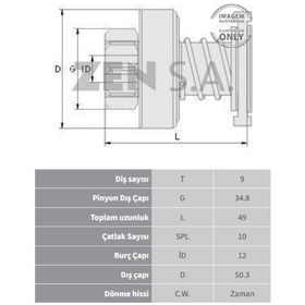 Resim Zen Marş Dişlisi Bosch Tipi 9 Diş 10 Kanal N11.18684 