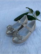 Resim Sellor Prenses Altın Simli Kelebek Fiyonk Çocuk Doğum Günü Ayakkabısı(26-36) 