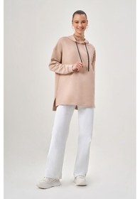 Resim İncili Bej Sweatshirt Bej 
