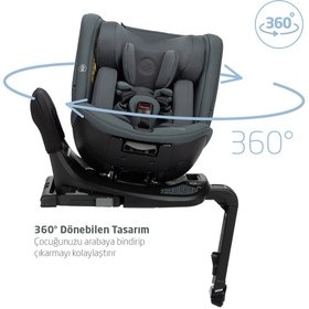 Resim Maxi-Cosi Spinel 360 S i-Size Dönebilen Yatabilen Isofix'li 0-36 kg Oto Koltuğu Authentic Graphite 