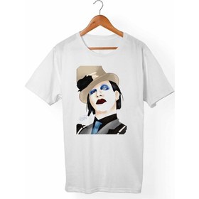 Resim Alfa Tshirt Marilyn Manson Çocuk Beyaz Tişört 