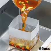 Resim 60 Adet Çöp Torbası, Yaratıcı Kendinden Destekli Çok Fonksiyonlu Mutfak Atık Torbası, Dayanıklı, Kolay Atılabilir, PE Malzeme Sağlamlığı, Artıkları Filtreleyen ve Kalıntı Toplayan Mutfak Çöp Torbası 