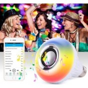 Resim Teknotrust Rgb Dekor Bluetooth Hoparlörlü Kumandalı Rgb Akıllı Led Ampul 16 Renk Bluetooth Ampulü Rengarenk 