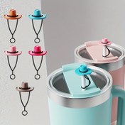 Resim 5 Adet Silikon Kovboy Şapkası Pipet Kapakları, 10mm Toz Geçirmez Yeniden Kullanılabilir Pipet Kapakları Tumblerlar İçin, 30/40oz Bardaklarla Uyumlu, Uygun, Sevimli Rulo Bardak Aksesuarı Hediye Erkekler ve Kadınlar İçin, Pipet Kapağı 
