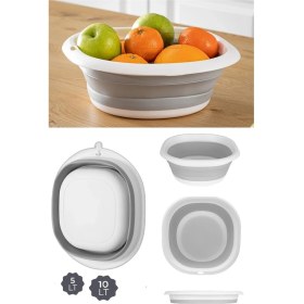 Resim 2'li Set Katlanır Badya Leğen Katlanabilir Badya Set 5 Lt - 10 Lt 
