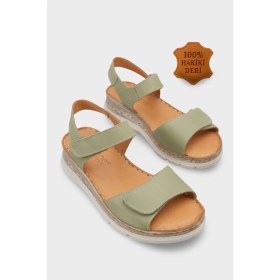 Resim Capone Outfitters Corrinne Hakiki Deri Soft Konfor Kadın Sandalet 