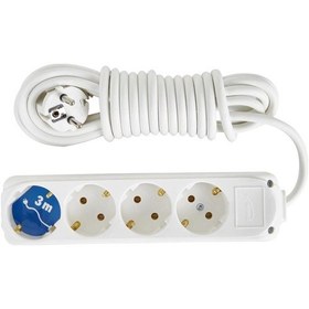 Resim Almera 4'lü Topraklı Grup Priz 3 Metre Beyaz 