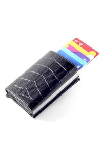 Resim Ancora Leather Hakiki Deri Croco Mekanizmalı Erkek Cüzdanı Siyah2 Siyah 