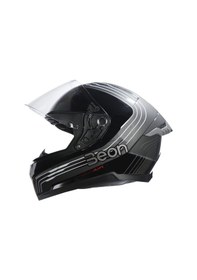 Resim Beon B-507 Full Face Motosiklet Kaskı FF01 Gri/siyah 