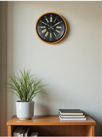 Resim 36 Cm Turuncu Dekoratif Duvar Saati Hardal 