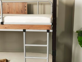Resim Alara Ahşap Giydirmeli Metal Ranza(Kargo Hediye) - 90 cm X 190 cm X 175 cm 