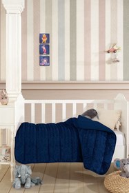 Resim Elart Velvet Bebek Yorgan (150x100 cm) Lacivert - Lacivert 