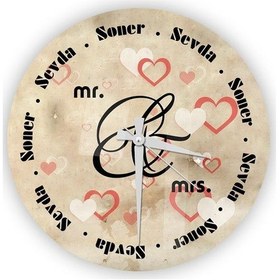 Resim Kişiye Özel Cam Duvar Saati 27 Cm. - 014 Çok Renkli 