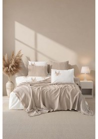 Resim Rivaistanbul Arya Vizon Nakışlı Çift Kişilik Nevresimli Pike Seti - 7 Parça Çeyiz Seti Vizon 