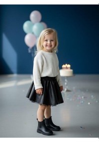 Resim Zekids Kız Bebek Deri Kloş Etek-16546 Siyah 