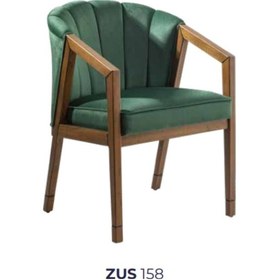 Resim Bengimobilya Sandalye Zus158 Midye Model Tam Kolçak Ahşap Iskelet Ceviz Boya B 