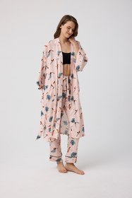 Resim Leylek desenli Elissa Kimono 