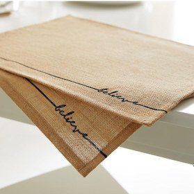 Resim Jüt Amerikan Servis 6lı Set 35x45 Açık Bej 