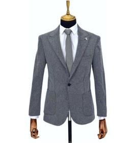 Resim Erkek Tek Spor Ceket Çift Yırtmaçlı Bgl-st03983 Lacivert 