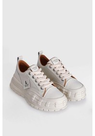 Resim Lufian Zeta Beyaz Hakiki Deri Kadın Sneaker Ayakkabı Beyaz 