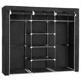 Resim Teknor -prado Trend Xxl Bez Dolap İki Bölmeli Askılık & Raflı Onix Siyah 