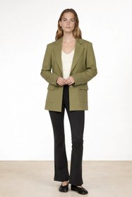 Resim Yeşil Triko Kadın Blazer Ceket - YEŞİL / 40 